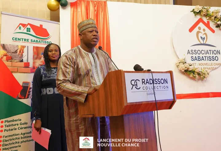 Prise de parole au lancement du programme Nouvelle Chance, Bamako